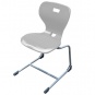 Schülerstuhl, Freischwinger, Gestell RAL 9006 weißaluminium, mit optionalen Aufstuhlschutz 
